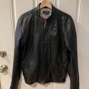 Diesel Cafe Style Leather Jacket, Black